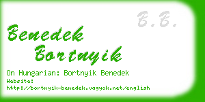 benedek bortnyik business card